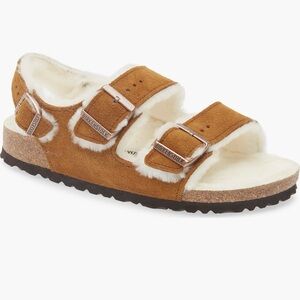 NIB Birkenstock Milano Genuine Shearling Slingback Sandal